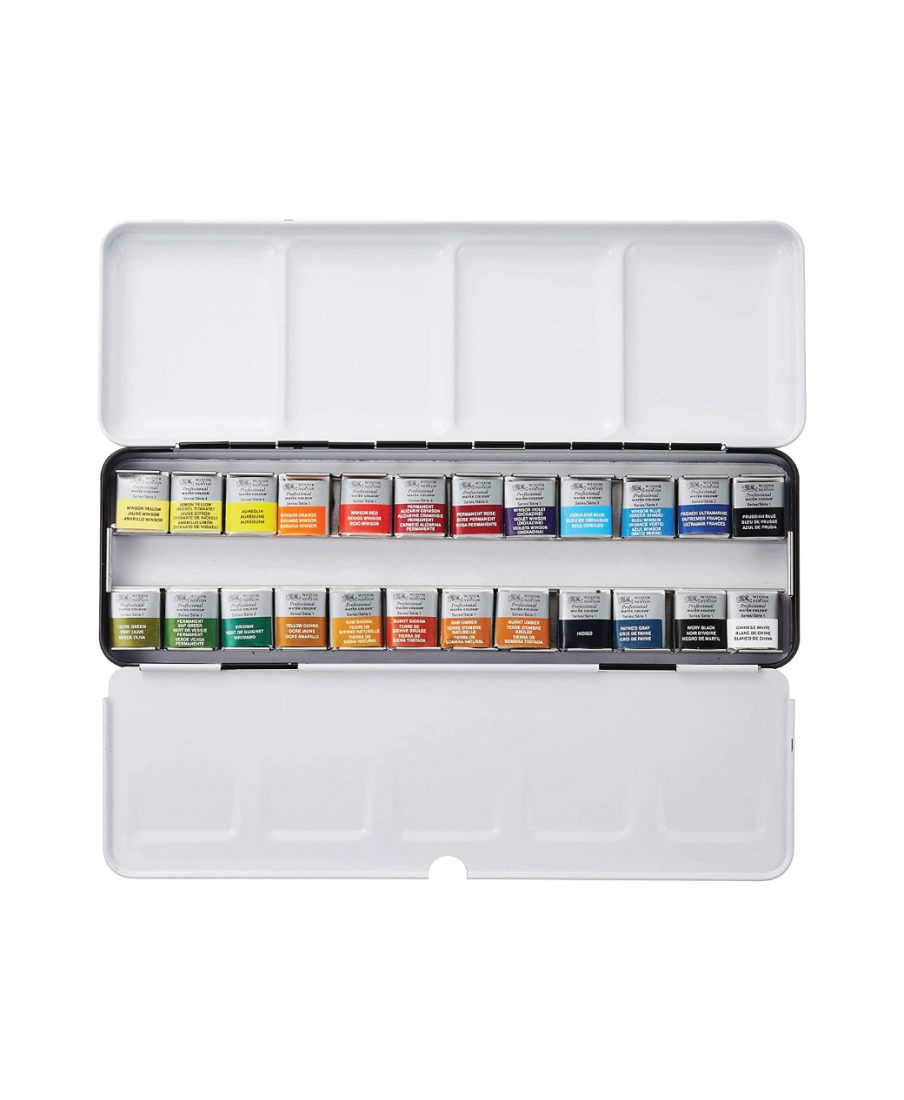 Winsor & Newton Professional Watercolor Set 24 Colors • CITY STATIONERY