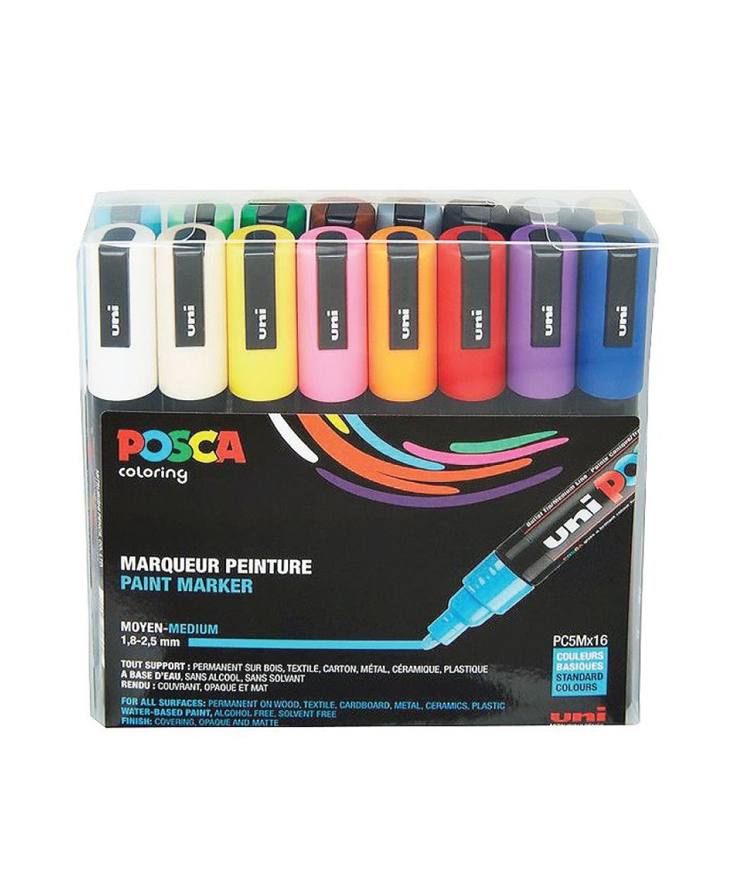 Metallic marker, line 2-4 mm, metallic colours, 12 pc/ 1 pack